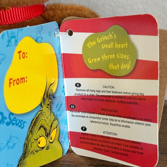 NWT Dr Seuss Grinch MAX DOG Christmas Aurora Plush Stuffed Animal Keychain Clip - Picture 4 of 10